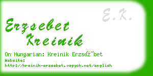 erzsebet kreinik business card